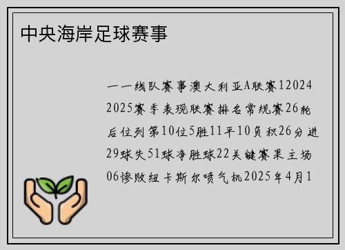 中央海岸足球赛事